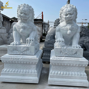 Tiananmen-estatua tradicional china de perros Fu, escultura de Leones cuadrados de mármol - Product Image 1