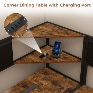 Juego de <span class=keywords><strong>mesa</strong></span> de comedor de esquina para 4-6, juego de <span class=keywords><strong>mesa</strong></span> de rincón de desayuno <span class=keywords><strong>con</strong></span> puerto de carga, <span class=keywords><strong>mesa</strong></span> de <span class=keywords><strong>cocina</strong></span> de esquina <span class=keywords><strong>con</strong></span> almacenamiento y <span class=keywords><strong>Banco</strong></span> - Product Image 5
