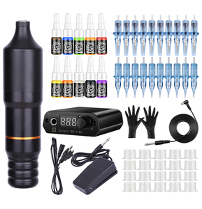 Kit de Máquina de Tatuaje Rotativa para Principiantes, Juego de Pistola de Tatuaje Profesional para Arte Corporal, para Entrenamiento de Maquillaje Permanente y Práctica en Estudio - Product Image 1