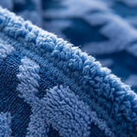 Moderne Geometrische Strickdecke in Blautönen für Sofa und Bett, Weiche Gemütliche Jacquard-Dekorationsdecke für Wohnzimmer und Heimdekoration