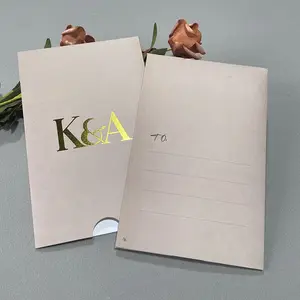 OEM amplop kertas ramah lingkungan kemasan amplop dicetak untuk hadiah, dapat didaur ulang terima kasih kartu amplop untuk pernikahan ulang tahun