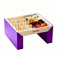 Caja de pastoreo de pan de panadería árabe nueva personalizada con taza de inmersión Ramadan Snack Pasrty Packaging Self Erecting Laba Pita Platter Box