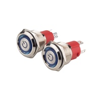 Interrupteurs à bouton-poussoir momentanés LVBO 1NO/2NO RGB Rouge Vert Bleu Blanc Jaune IP67 Étanche 19mm 48V Haute Intensité