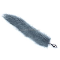 Long Faux Fourrure Butt Plug Queue Anal Cosplay Anal Plug Sex Toys pour Femmes Butt Plug Queue Largeur 25mm