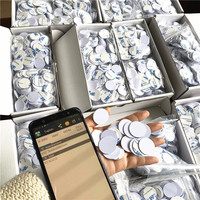 Wasserdichte PVC NFC Münz-Tags, wiederbeschreibbar, NTAG213 215 216, runde Etiketten für Veranstaltungstickets und Zugangskontrollsysteme