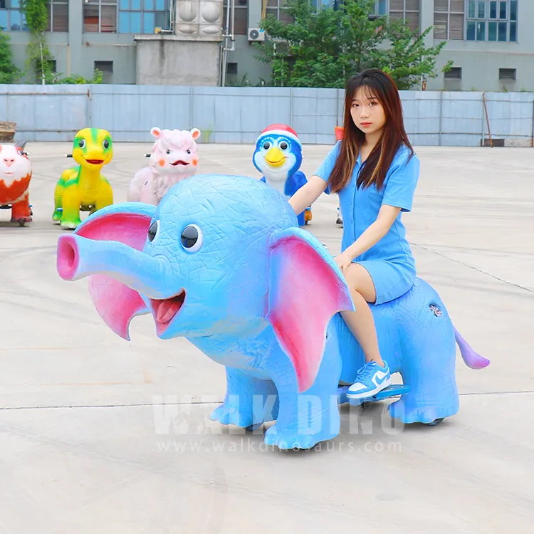 Can Accommodate Adult And Kid Mechanical Elephant Rechargeable Animal Ride For Mall