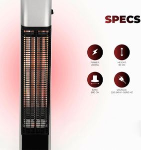 Danluke Modern Outdoor <b>Electric</b> Carbon Infrared <b>Heater</b> 1500W <b>Portable</b> Patio <b>Heater</b> with Free Shipping From USA - Product Image 2