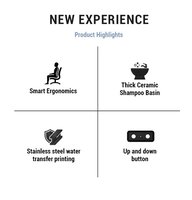 Kursi Keramas Elektrik dengan Bak Keramik, Kursi Cuci Rambut Profesional untuk Salon, Barber Shop, Spa Kecantikan Grosir