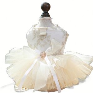 Abito da sposa TongMao in poliestere per cani e gatti, con pettorina in tulle gonfia, gonna di alta gamma, stile principessa, per occasioni casual - Product Image 5