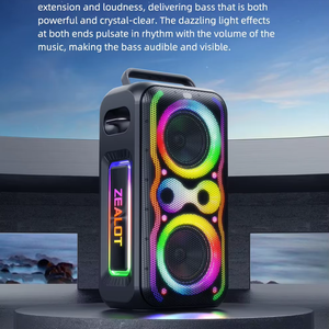 ZEALOT PT21 Altavoz Inalámbrico Portátil para Exteriores <span class=keywords><strong>de</strong></span> 200W <span class=keywords><strong>de</strong></span> Alta Potencia, Bluetooth, Batería <span class=keywords><strong>de</strong></span> 48000mAh, LED RGB, para <span class=keywords><strong>Karaoke</strong></span> - Product Image 4