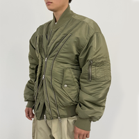 Veste coupe-vent imperméable de haute qualité pour homme, multi-zips, rembourrée en coton, style bomber en nylon