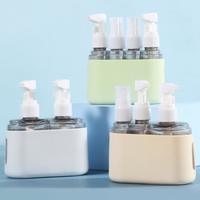 Nouvel ensemble de flacons cosmétiques de voyage 4-en-1 réutilisables, anti-fuite et compressibles pour shampoing et produits de toilette 2024