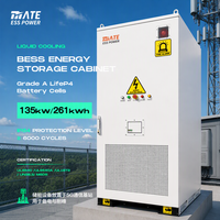 Système de stockage d'énergie solaire MATE 135KW 261KWH BESS à refroidissement liquide, batteries LiFePO4 100KW 261KWH, armoire extérieure IP54