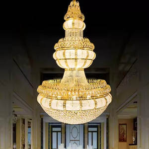 천장 펜던트 조명 새로운 디자인 실내 장식 LED 조명 호텔 빌라 몰 계단 럭셔리 사용자 정의 링 크리스탈 샹들리에 - Product Image 3