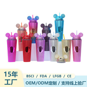 Mickey Mouse Design Straw Cup Double Wall Insulated Drink Bottle With Lid And Straw For Kids And Students - Product Image 3