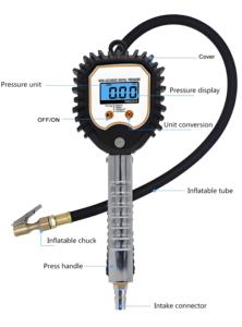 LCD ekran ile yüksek hassasiyetli taşınabilir araba lastik şişirme dijital lastik basınç göstergesi uygun şişirme ölçer - Product Image 5