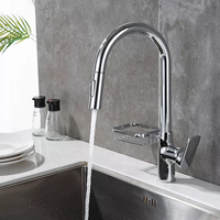 Mélangeur d'eau chaude et froide en laiton au design moderne CYEN mitigeur chromé robinets de cuisine pulvérisateur extractible
