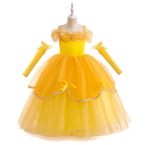 Vestido de Princesa <span class=keywords><strong>Bella</strong></span> para Niñas al por Mayor, Disfraz de <span class=keywords><strong>la</strong></span> <span class=keywords><strong>Bella</strong></span> <span class=keywords><strong>y</strong></span> <span class=keywords><strong>la</strong></span> <span class=keywords><strong>Bestia</strong></span>, Traje de Poliéster para Halloween <span class=keywords><strong>y</strong></span> Carnaval - Product Image 6
