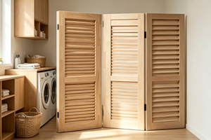 Wooden <b>Folding</b> <b>Room</b> <b>Divider</b> 3 Panels Handcrafted Minimalist Design Opaque Privacy Screen Multi-Functional EFS Brand Frame - Product Image 3