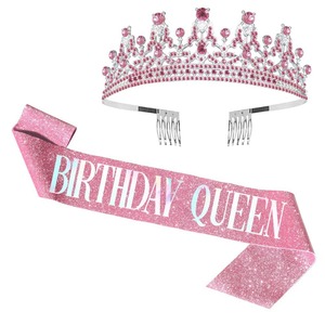 Kit Tiara <span class=keywords><strong>e</strong></span> Fascia per Capelli da Regina, Corona in Cristallo <span class=keywords><strong>e</strong></span> Strass per Donne, Accessori per Capelli Impermeabili <span class=keywords><strong>e</strong></span> Glitterati, Set Corona <span class=keywords><strong>e</strong></span> Tiara per Compleanno - Product Image 3