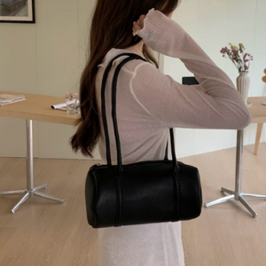Bolso de Hombro/Bandolera Negro de Moda, Portátil, de PU Texturizado, con Correa Única y Cierre de Cremallera para Viajes Diarios - Product Image 2