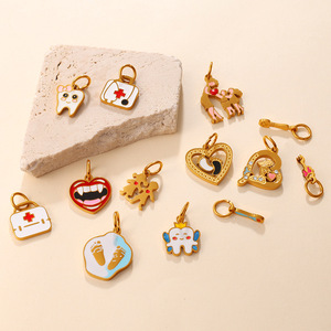 จี้ห้อยคอรูปฟันการ์ตูน ทำจากโลหะผสมสังกะสี ประดับด้วยไมโครอินเซอร์ต เหมาะสำหรับเป็นของขวัญสำหรับทุกเพศ - Product Image 1