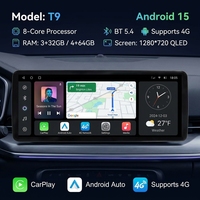 Reproductor Multimedia Estéreo para Auto Android de 12.3 Pulgadas con Pantalla Táctil, GPS, Bluetooth, OBD2, Transmisor FM, Amplificador, Soporte Portátil para Tablero