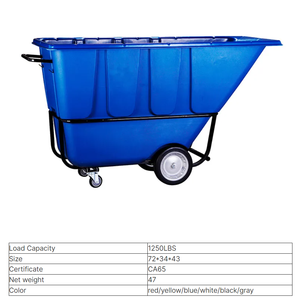 मल्टी-फंक्शन रोल कंटेनर 1 यार्ड 4 व्हील प्लास्टिक ट्रांजिट गाड़ी टिल्ट ट्रक प्लास्टिक उपयोगिता लॉन्ड्री ट्रॉली - Product Image 6