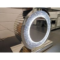 Console de miroir en brosse à diamant, mise à niveau d'usine, O, Table d'entrée de couloir, avec lumières pour Villa d'hôtel, mise à niveau