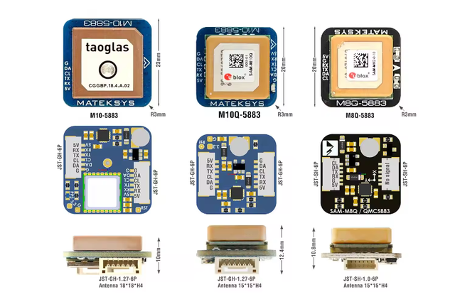 MATEK M10Q-5883 GNSS GPS Module Magnetic QMC5883L 20X20mm RC Airplane Multirotor Stack Long Range DroneCAN ZLD