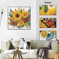 Kits de peinture au diamant 5D de forme spéciale, modernes et peints à la main pour adultes, tournesol, cristaux, strass, DIY
