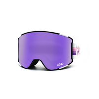 Lunettes de ski avec lentilles interchangeables magnétiques UV400, logo personnalisé, sangle détachable à ressort, lunettes de neige, masque de snowboard