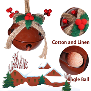 Dekorasi Pohon Natal, Hiasan Pesta Liburan, Hiasan Rustic Berry Bow, Hiasan Rumah Musim Natal, Gantungan Lonceng Natal, Ornamen Grosir - Product Image 6
