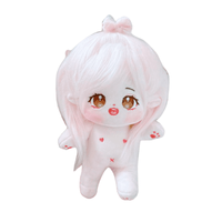 Idol de cheveux en soie rose clair de 20 cm, en coton pour fille avec Style de cheveux modifiable, squelette intérieur en PVC pouvant être personnalisé