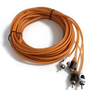 5M 4-pin to 2RCA <b>car</b> <b>amplifier</b> audio cable, matte finish, dual-color injection molded connectors - Product Image 2