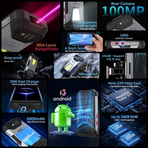 Unihertz Tank Mini 1 / 8849 8GB + 256GB 100MP Máy Ảnh 4.3 Inch Android 13 Helio G99 Octa Lõi 4G Điện Thoại Di Động - Product Image 2