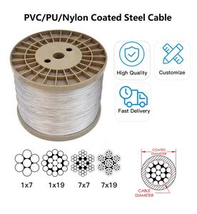 Câble personnalisé en acier inoxydable revêtu de plastique PVC PA 7x7 2.5mm, câble d'avion galvanisé recouvert de nylon de haute qualité - Product Image 4