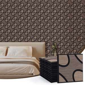 Panneaux acoustiques en bois à motif géométrique en forme de cœur 3D, panneaux muraux absorbants le son pour la décoration intérieure commerciale et résidentielle - Product Image 1