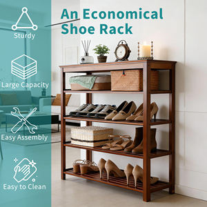 Zapatero de Bambú Personalizado de 6 Niveles <span class=keywords><strong>para</strong></span> la Entrada - Product Image 3