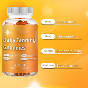 Complément Quotidien de Gommes Bronzantes Végétaliennes Sans Sucre, Astaxanthine Naturelle, Bêta-Carotène, Vitamine L-Tyrosine, Lycopène pour la Santé de la Peau - Product Image 2