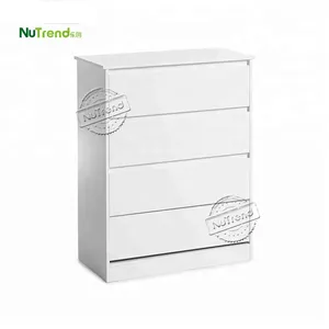 Wholesale wooden corner 4 chest of drawers in white
