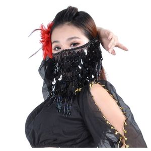Accesorios <span class=keywords><strong>de</strong></span> Danza del Vientre Nayaking, <span class=keywords><strong>Velos</strong></span> Faciales <span class=keywords><strong>de</strong></span> Chifón con Cuentas y Lentejuelas para Disfraces <span class=keywords><strong>de</strong></span> Danza - Product Image 3