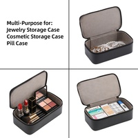 Boîte de rangement pour bijoux en cuir PU de haute qualité, durable, personnalisée, anti-poussière, en flanelle, étui de protection pour cosmétiques et médicaments
