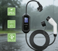 Chargeur EV portable à charge rapide 7KW 32A Câble de 5 m Indice de protection IP65 Écran LCD de 2,8 pouces Type 2 Contrôle par application Utilisation domestique pour les véhicules électriques européens