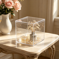 Boîte de présentation en acrylique, boîte de rangement transparente avec couvercle magnétique, anti-poussière, haute transparence, vente en gros