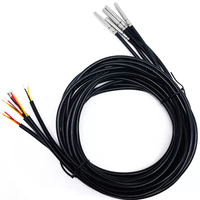 Sensor suhu Crimp Probe baja tahan karat dan silikon 3-kawat untuk DS18B20 untuk berbagai aplikasi