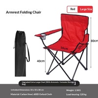 Fauteuil pliant en acier carbone pour l'extérieur - Chaise de plage pliable et portable pour la pêche, le camping et les pique-niques