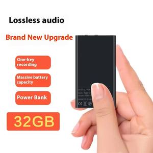 Enregistreur vocal longue distance Mini enregistreur vocal avec lecture MP3 Réduction du bruit <span class=keywords><strong>Dictaphone</strong></span> avec batterie externe - Product Image 1