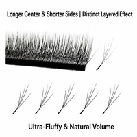 Bulu Mata Palsu Hitam 4D Little Velvet Flower Dense Fluffy Strip Lashes Wispy Full Strip untuk Riasan Harian, Pesta, Panggung, Bulu Mata Grosir