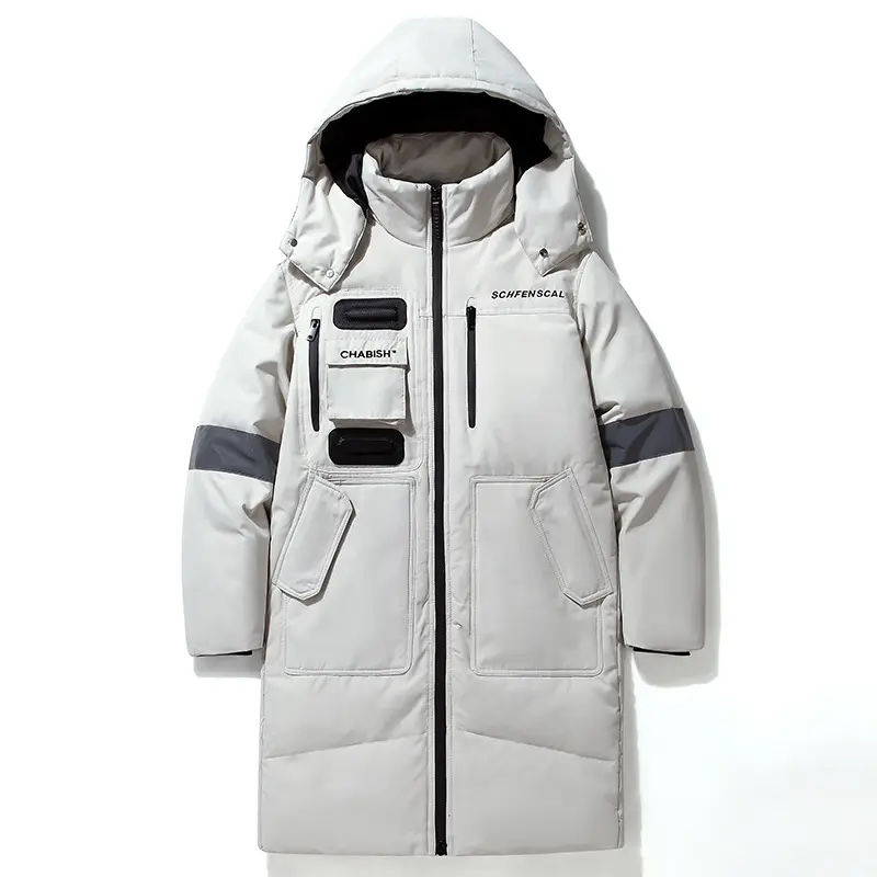 Winter New Down Jacket Men's Long Over The Knee Medium Length Thicker Men's Coat Unisex Jacket Plus Size